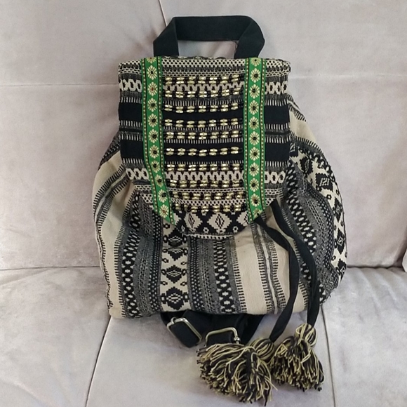 Handbags - Boho Geometric Pattern Backpack